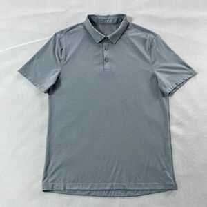 Lululemon Polo Shirt Mens Small Gray Evolution Performance Golf Stretch Athletic